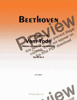 page one of Beethoven-Vom Tode,Op.48 No.3,in f minor