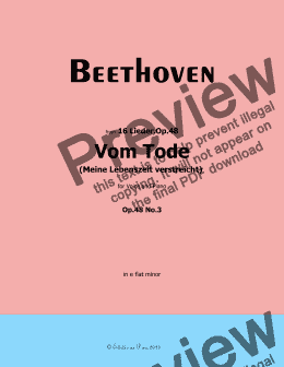 page one of Beethoven-Vom Tode,Op.48 No.3,in e flat minor