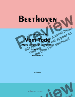 page one of Beethoven-Vom Tode,Op.48 No.3,in d minor