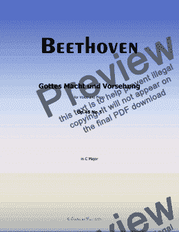 page one of Beethoven-Gottes Macht und Vorsehung,in C Major