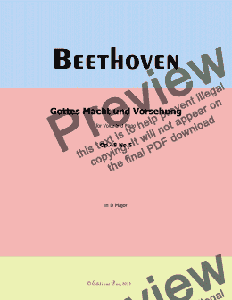 page one of Beethoven-Gottes Macht und Vorsehung,in D Major