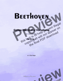 page one of Beethoven-Gottes Macht und Vorsehung,in E flat Major