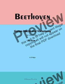 page one of Beethoven-Gottes Macht und Vorsehung,in B Major