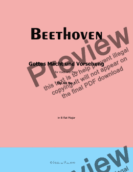 page one of Beethoven-Gottes Macht und Vorsehung,in B flat Major