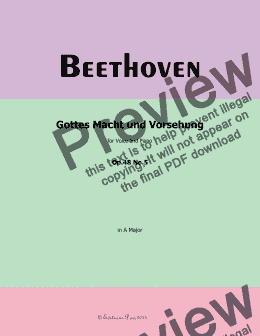 page one of Beethoven-Gottes Macht und Vorsehung,in A Major