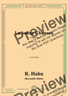 page one of R. Hahn-La bonne Chanson,from '7 Chansons grises',in G flat Major