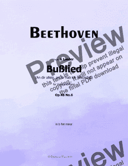 page one of Beethoven-Bußlied,Op.48 No.6,in b flat minor