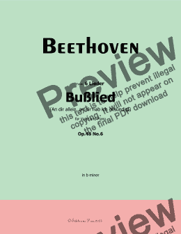 page one of Beethoven-Bußlied,Op.48 No.6,in b minor