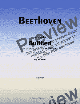 page one of Beethoven-Bußlied,Op.48 No.6,in c minor