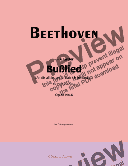 page one of Beethoven-Bußlied,Op.48 No.6,in f sharp minor