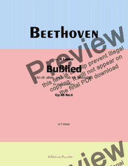 page one of Beethoven-Bußlied,Op.48 No.6,in f minor