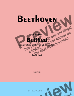 page one of Beethoven-Bußlied,Op.48 No.6,in e minor