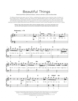 page one of Beautiful Things (Really Easy Piano)