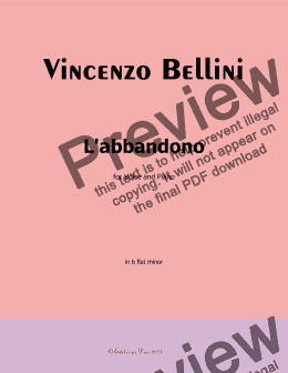 page one of V. Bellini-L'abbandono,in b flat minor