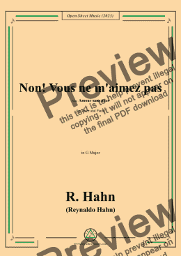 page one of R. Hahn-Non!Vous ne m'aimez pas,in G Major