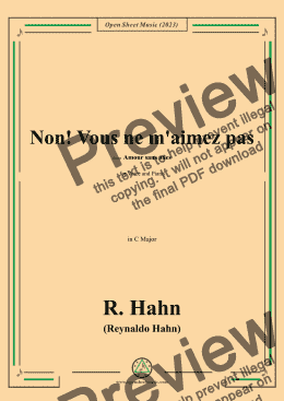 page one of R. Hahn-Non!Vous ne m'aimez pas,in C Major