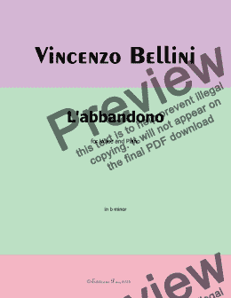 page one of V. Bellini-L'abbandono,in b minor