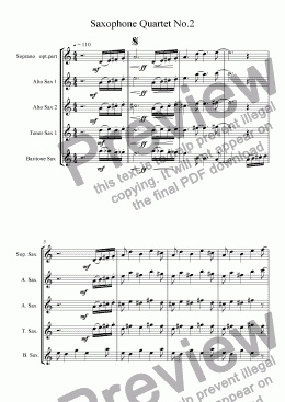 page one of Saxophone Quartet #2