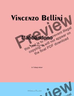 page one of V. Bellini-L'abbandono,in f sharp minor