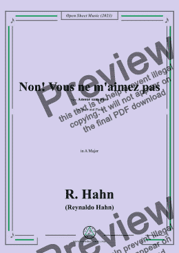 page one of R. Hahn-Non!Vous ne m'aimez pas,in A Major