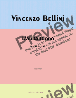 page one of V. Bellini-L'abbandono,in e minor