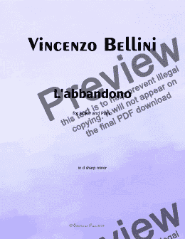 page one of V. Bellini-L'abbandono,in d sharp minor