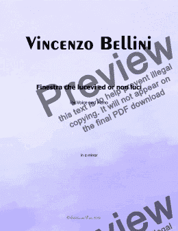 page one of V. Bellini-Finestra che lucevi ed or non luci, in e minor