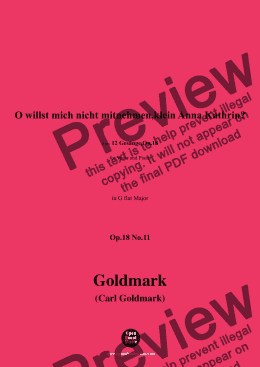 page one of C. Goldmark-O willst mich nicht mitnehmen,klein Anna Kathrin?,Op.18 No.11,in G flat Major