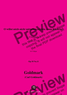 page one of C. Goldmark-O willst mich nicht mitnehmen,klein Anna Kathrin?,Op.18 No.11,in F Major