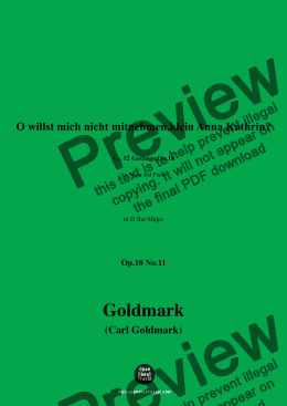 page one of C. Goldmark-O willst mich nicht mitnehmen,klein Anna Kathrin?,Op.18 No.11,in D flat Major