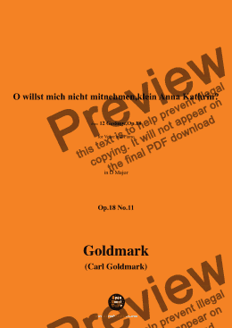 page one of C. Goldmark-O willst mich nicht mitnehmen,klein Anna Kathrin?,Op.18 No.11,in D Major