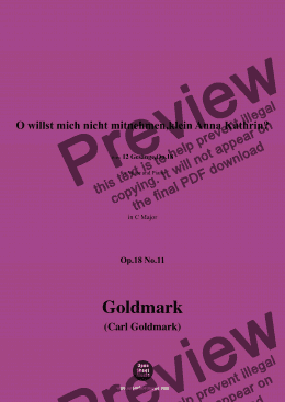 page one of C. Goldmark-O willst mich nicht mitnehmen,klein Anna Kathrin?,Op.18 No.11,in C Major