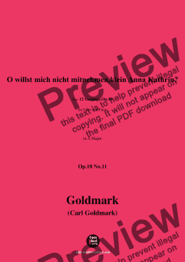 page one of C. Goldmark-O willst mich nicht mitnehmen,klein Anna Kathrin?,Op.18 No.11,in A Major