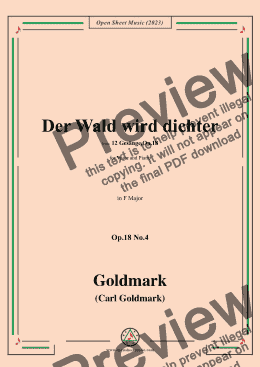 page one of C. Goldmark-Der Wald wird dichter,Op.18 No.4,in F Major