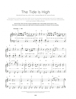 page one of The Tide Is High (Really Easy Piano)