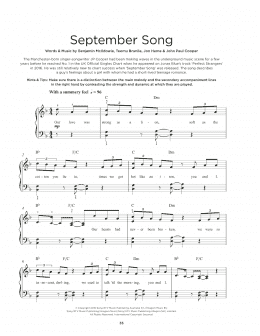 page one of September Song (Really Easy Piano)