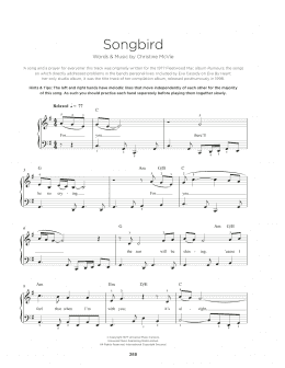 page one of Songbird (Really Easy Piano)