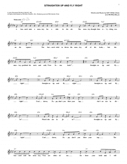 page one of Straighten Up And Fly Right (Lead Sheet / Fake Book)