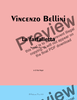 page one of V. Bellini-La farfalletta, in B flat Major