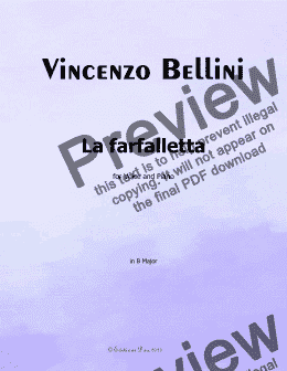 page one of V. Bellini-La farfalletta, in B Major