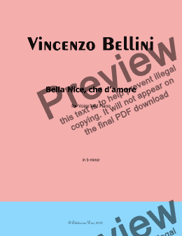 page one of V. Bellini-Bella Nice,che d'amore, in b minor