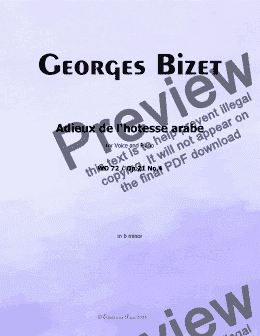 page one of Bizet-Adieux de l'hôtesse arabe, in b minor