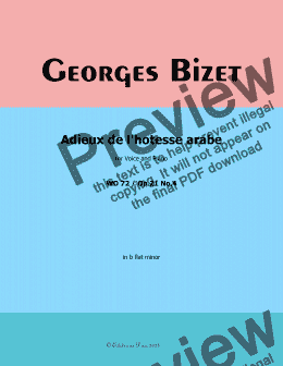 page one of Bizet-Adieux de l'hôtesse arabe, in b flat minor