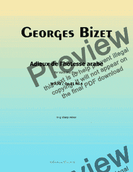 page one of Bizet-Adieux de l'hôtesse arabe, in g sharp minor