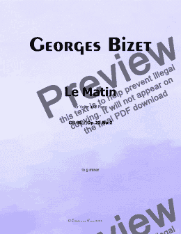 page one of Bizet-Le Matin,in g minor