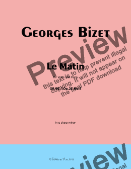 page one of Bizet-Le Matin, in g sharp minor