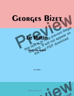 page one of Bizet-Le Matin, in a minor