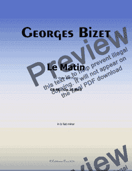 page one of Bizet-Le Matin, in b flat minor