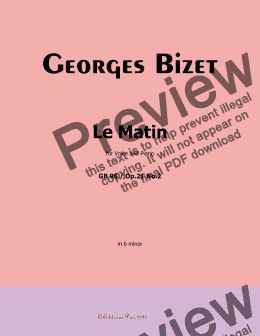 page one of Bizet-Le Matin, in b minor