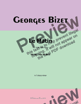 page one of Bizet-Le Matin, in f sharp minor